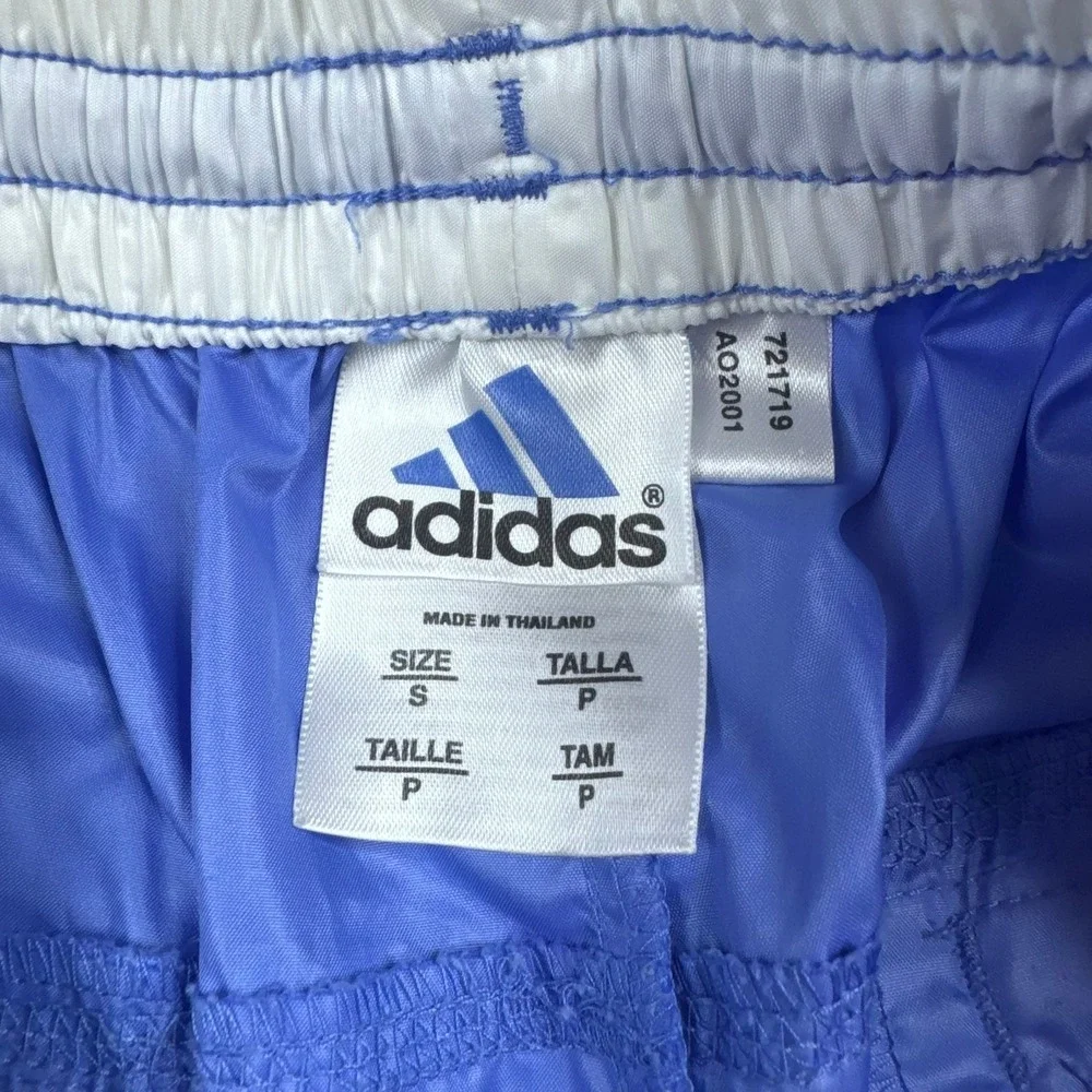 Vintage Adidas Track‎ Pants Mens Small Blue Windbreaker Lightweight Retro Sporty